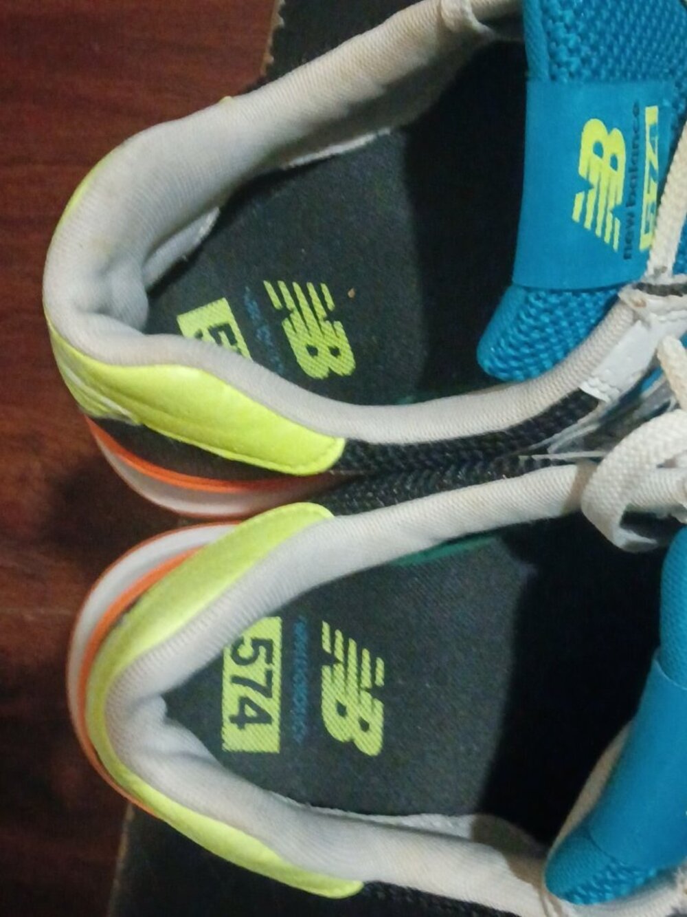 New Balance 574 women's US size 10 (blue, black, yellow, orange) - Picture 13 of 15